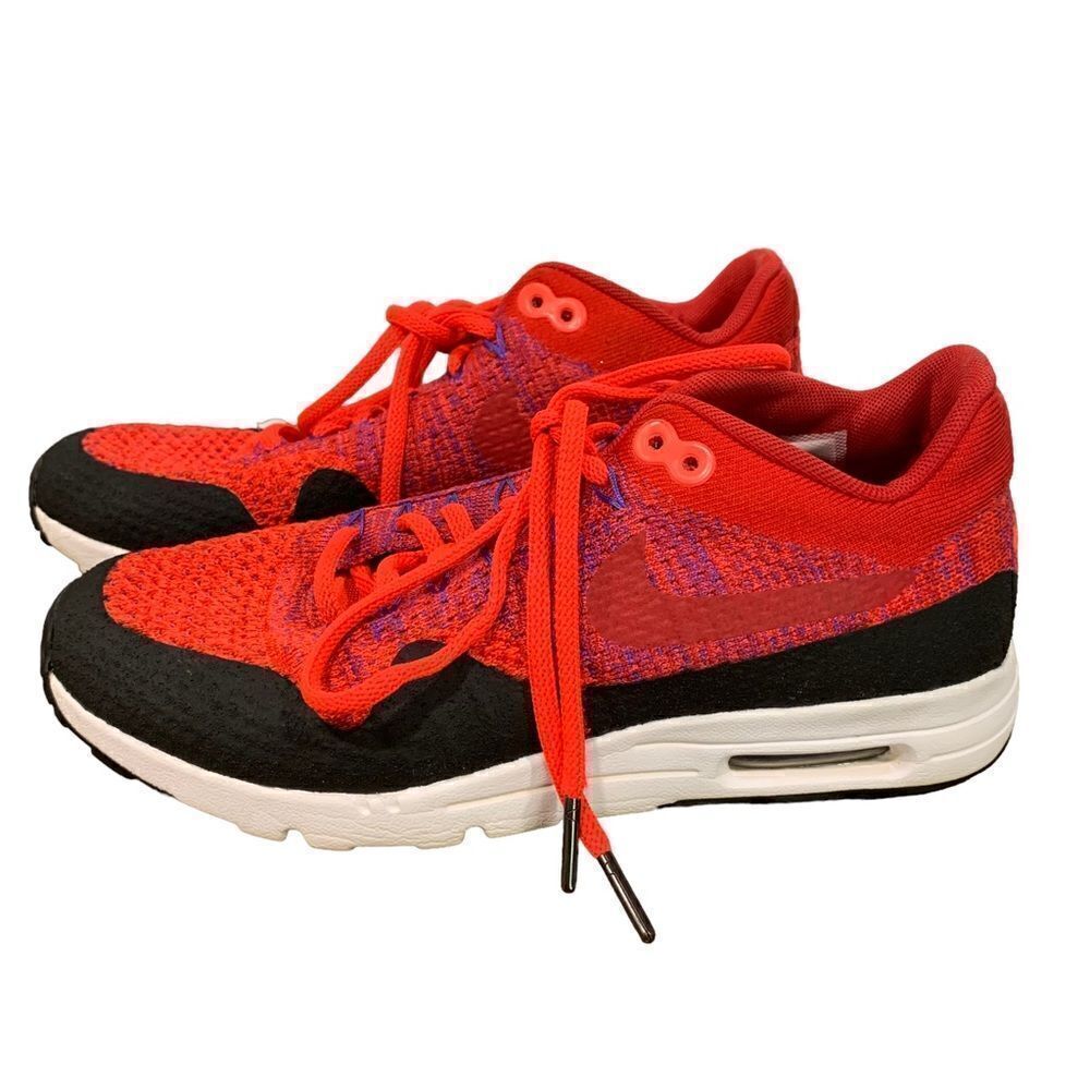 Nike Womens Air Max 1 Ultra Flyknit Running University Red Trainers Sz 8 - Picture 3 of 10